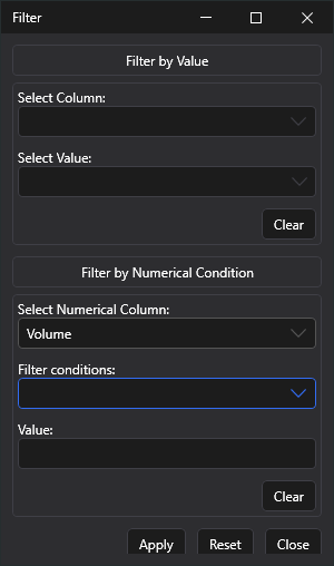 ChartGPT-Chart Data Tab - Filter